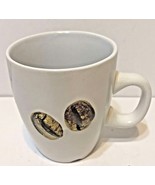 Siaki Stoneware Small Cup Coffee Tea White Raised Design - £9.91 GBP