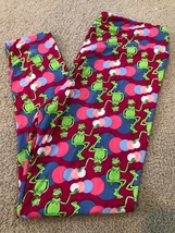 LuLaRoe Disney Collection NEW Leggings OS One Size Kermit The Frog On Dark Pink - £13.13 GBP