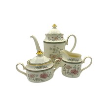 Royal Doulton Minton Jasmine Coffee / Tea Set Made in England Pot Creamer Sugar - $395.93