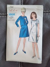 Vintage VOGUE Sewing Pattern 7161 Dress & Jacket Size 18.5 Partial Cut 1969 - $18.99