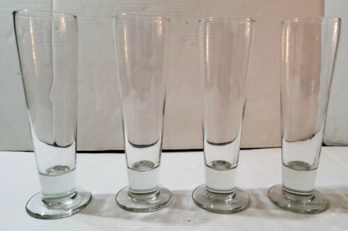 Vintage Libbey Catalina Pilsner 9.5'' Tall Footed Beer Glass 12oz Barware  Set 4 - £29.67 GBP