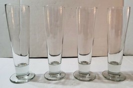 Vintage Libbey Catalina Pilsner 9.5&#39;&#39; Tall Footed Beer Glass 12oz Barware  Set 4 - £29.60 GBP