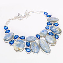 Blue Kyanite Tanzanite Gemstone Handmade Fashion Necklace Jewelry 18&#39;&#39; SA 5482 - £13.57 GBP