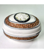 Antique Porcelain Covered Trinket Dish Aztec Rose Design Dresser Décor 4... - $27.73 CAD