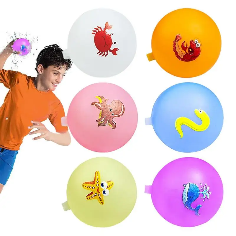 Summer Water Balloons 6pcs Flexible Silicone Balls Toy For Summer Outdoor Wat - £12.21 GBP