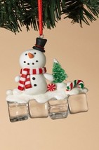 Gerson Claydough Clay Dough Snowman w/TREE On Ice Cubes Christmas Ornament - £7.77 GBP