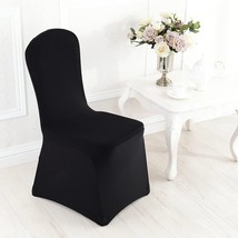 10PCS Black Dining Chair Covers for Party,Spandex SlipCovers for Wedding (Black) - £15.50 GBP