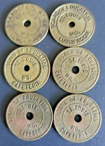 Vintage Brass Tokens St. Louis Mo Board of Education Cafeteria Lunch Roo... - £7.98 GBP