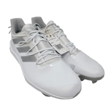 Adidas Adizero Afterburner 8 Pro White Gray Baseball Cleats FZ4225 Mens Sz 15 - $43.06