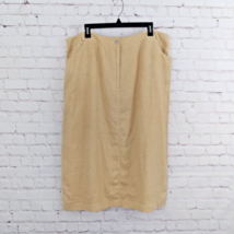 Harve Benard by Bernard Holtzman Skirt Womens 18W Yellow Linen Vintage - $24.99