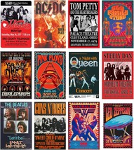Vintage Rock Band Music Concert Poster Wall Collage, Old Music Album Cover - $31.96
