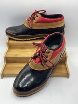 Land&#39;s End Black Tan Red Duck Rain Shoe Size 8 EUC - £18.37 GBP