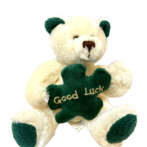 Rare VTG 2000 Plushland 6&quot; Plush Stuffed Bear Good Luck Clover St Patric... - £20.18 GBP