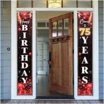 Sparkling Celebrations: 75th Birthday Porch Sign - Vibrant Red and Black Glitter - $32.66