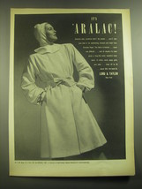 1945 Lord &amp; Taylor Duchess Royal Raincoat Advertisement - It&#39;s Aralac! - £14.73 GBP