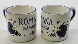 AP) Set of 2 Romana Sambuca Demitasse Espresso Cups White Blue - $9.89