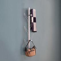 Vertical 8-Hook Coat Rack, Wall Mounted, Silver - $48.99