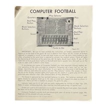Game Parts Pieces Computer Football 1969 Electronic Data Corp Rules/Inst... - £4.68 GBP