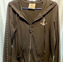 Cruise Couture Hoodie With Anchor Embroidery and Embellishments Size Large - £12.51 GBP