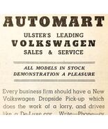1954 Automart Volkswagen Dealer Portadown Advertisement Automobilia E89G1 - €8,52 EUR