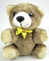 Vintage 5&quot; Rosco Similac Baby Formula Brown Teddy Bear Plush Yellow Ribbon - £13.44 GBP