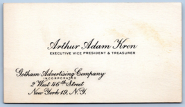 Gotham Advertising Company Incorporated Vintage Business Card New York C... - $23.71