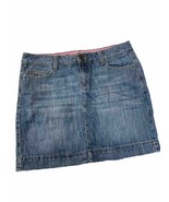 Tommy Hilfiger Mini Skirt Stone Washed Denim Sz 2 Straight Pockets Blue ... - £9.34 GBP
