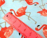 Fabric Flamingo  Cotton 64&quot; wide X 20&quot; long Blue background - £4.08 GBP