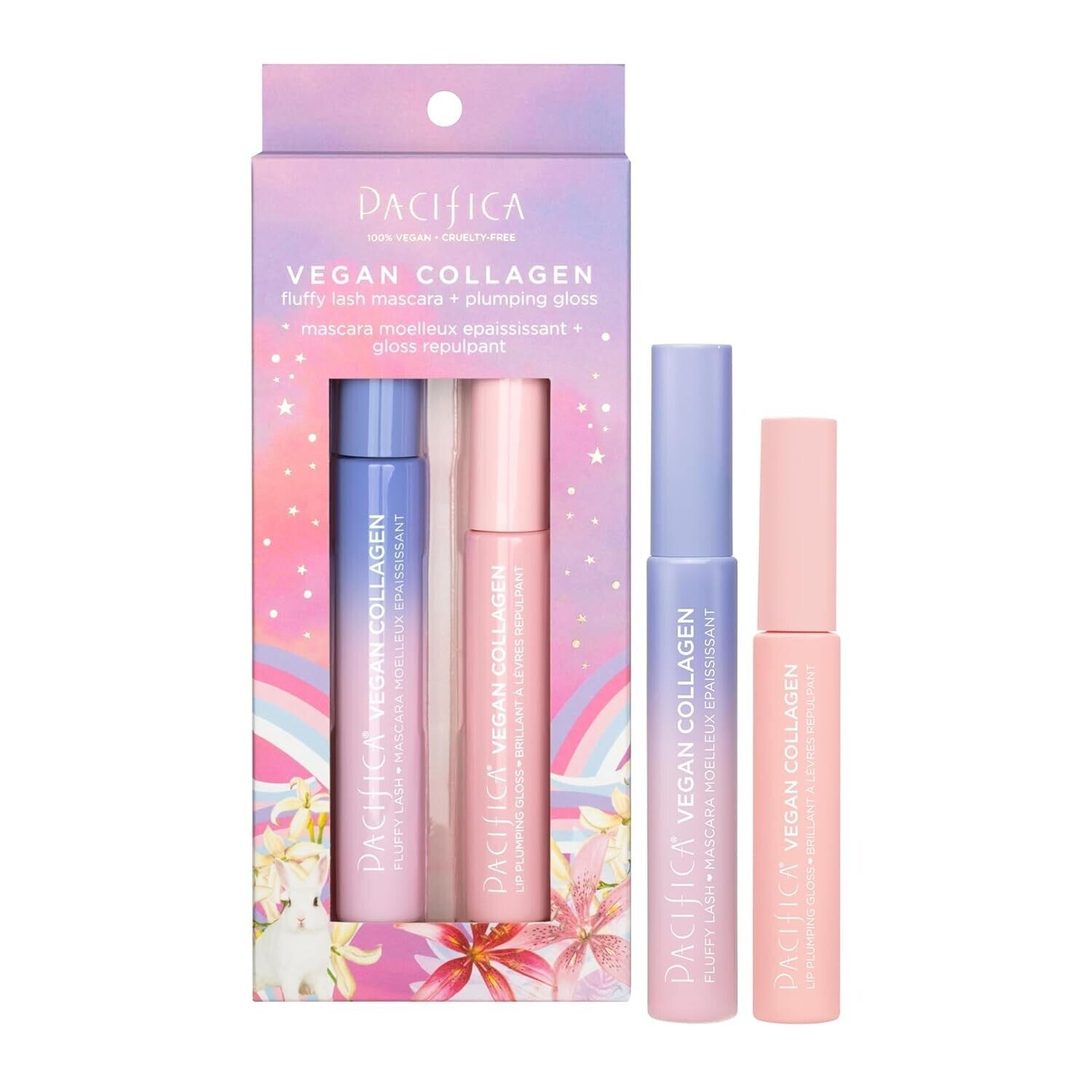 Pacifica Beauty, Vegan Collagen Lash & Lip Set, Volumizing Mascara, Black