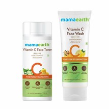 Mamaearth Glowing Skin Combo (Vitamin C - Face Wash 100ml + Toner 200ml) - £22.12 GBP
