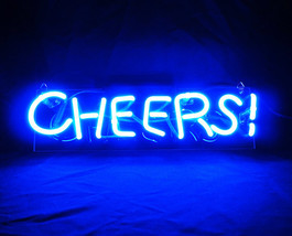 Handmade &#39;Cheers&#39; Wedding Beautiful Banner Art Light Neon Sign 13&quot;x4&quot; - £52.20 GBP