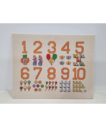 Nursery Decor Number Cross Stitch Vintage Embroidery Wall Art Sampler - $25.80 CAD