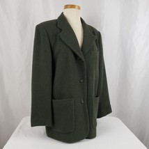 Eddie Bauer Green Boiled Wool Blazer Women&#39;s Petite Small Three Button L... - $24.99