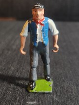 VINTAGE  1950s BRITAINS VILLAGE FARM HAND, BLUE, LEAD FIGURE ENGLAND FN - $8.80