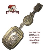 Hard Rock Cafe 2014 Nashville 3D Belt Buckle Guitar 68458 Trading Pin - £15.94 GBP