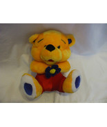 11 Inches Yellow Teddy Bear Red Pants &amp; Blue Flower  - $25.99