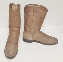 Vtg Diamond J Western Cowboy Boots Roper Leather Buckskin Brown Women&#39;s 7.5 B - £31.94 GBP