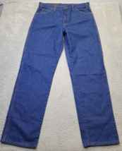 Dickies Jeans Men&#39;s Size 36x34 Blue Denim Cotton Flat Front Regular Straight Leg - £27.90 GBP