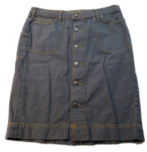 Patagonia Denim Skirt Women Size 8 Gray 100% Organic Cotton Pockets Button Front - £19.13 GBP