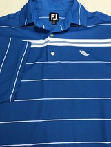 Footjoy FJ Men Polo Golf Shirt Polyester Spandex Leaf Logo Stretch Medium M - £12.66 GBP