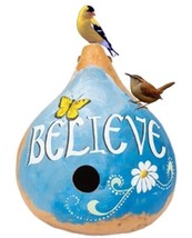 &quot;Believe&quot; Gourd Birdhouse - Amish Hand Painted Bird House - £43.03 GBP