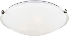 Brushed Nickel Finish Sea Gull Lighting 7543502-962 Clip Ceiling Flush, White. - $44.97