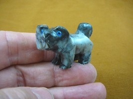 (Y-DOG-LL-10) gray Lhasa Apso Mi Ki DOGS I love my dog carving SOAPSTONE... - £6.70 GBP