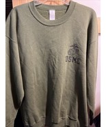 USMC Repel Tech Vintage Men’s XL Olive Green Sweatshirt LS Cotton Polyes... - $29.70