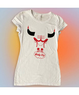 Chicago Bulls Top Girls Size S Logos White Short Sleeve T Shirt - £9.74 GBP