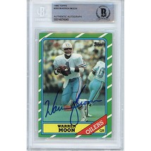 Warren Moon Houston Oilers Autograph Signed 1986 Topps Football BGS On-Card Auto - £75.83 GBP