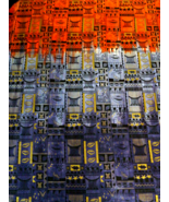 African Print Fabric cotton Black blue orange gold  45&quot; wide X 2 yards v... - £14.85 GBP