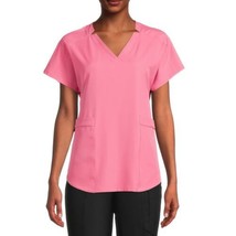 Climate Right Cuddl Duds Women’s Woven Twill Scrub Top V-neck  Pink 3X New - £13.54 GBP