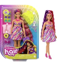 Barbie Totally Hair Flower-Themed Brunette Doll - £19.59 GBP