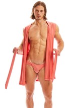 N2N Bodywear Winter Dream Set Robe &amp; Briefs Coral Made in Los Angeles &quot;Large&quot; - £54.74 GBP